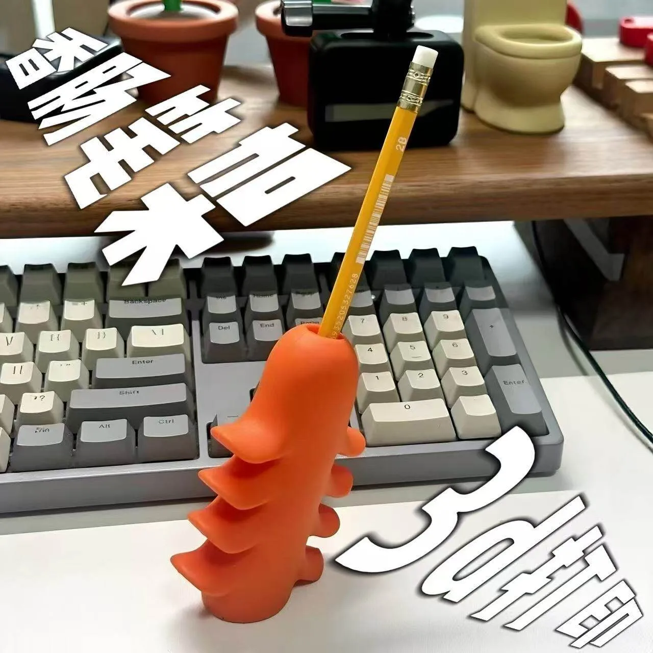 3d-プリントソーセージ型ペンホルダー多機能文具収納チューブフラットペンオーガナイザーラックファミリー収納ツール