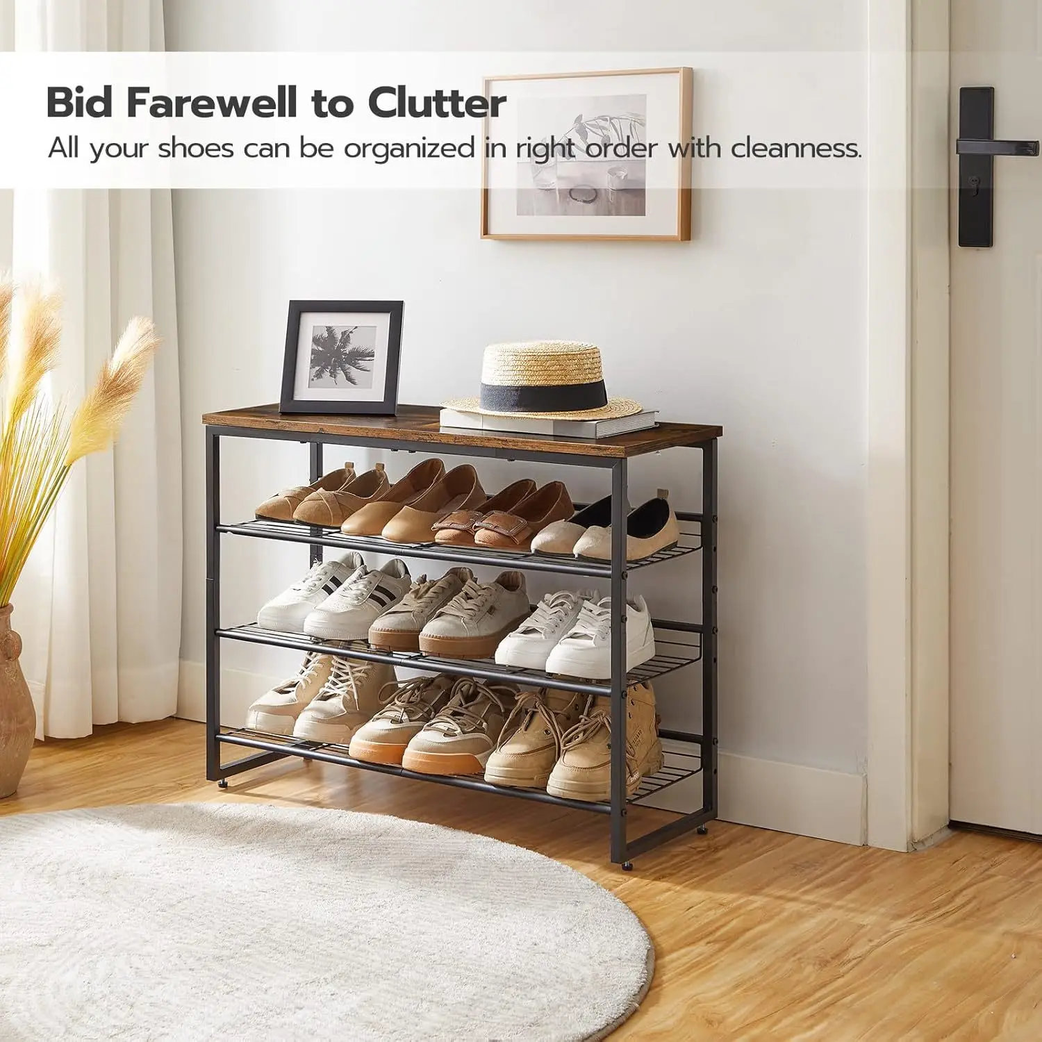 Multi-layer wrought iron shoe rack household aisle entrance porch rack high value shoe storage rack