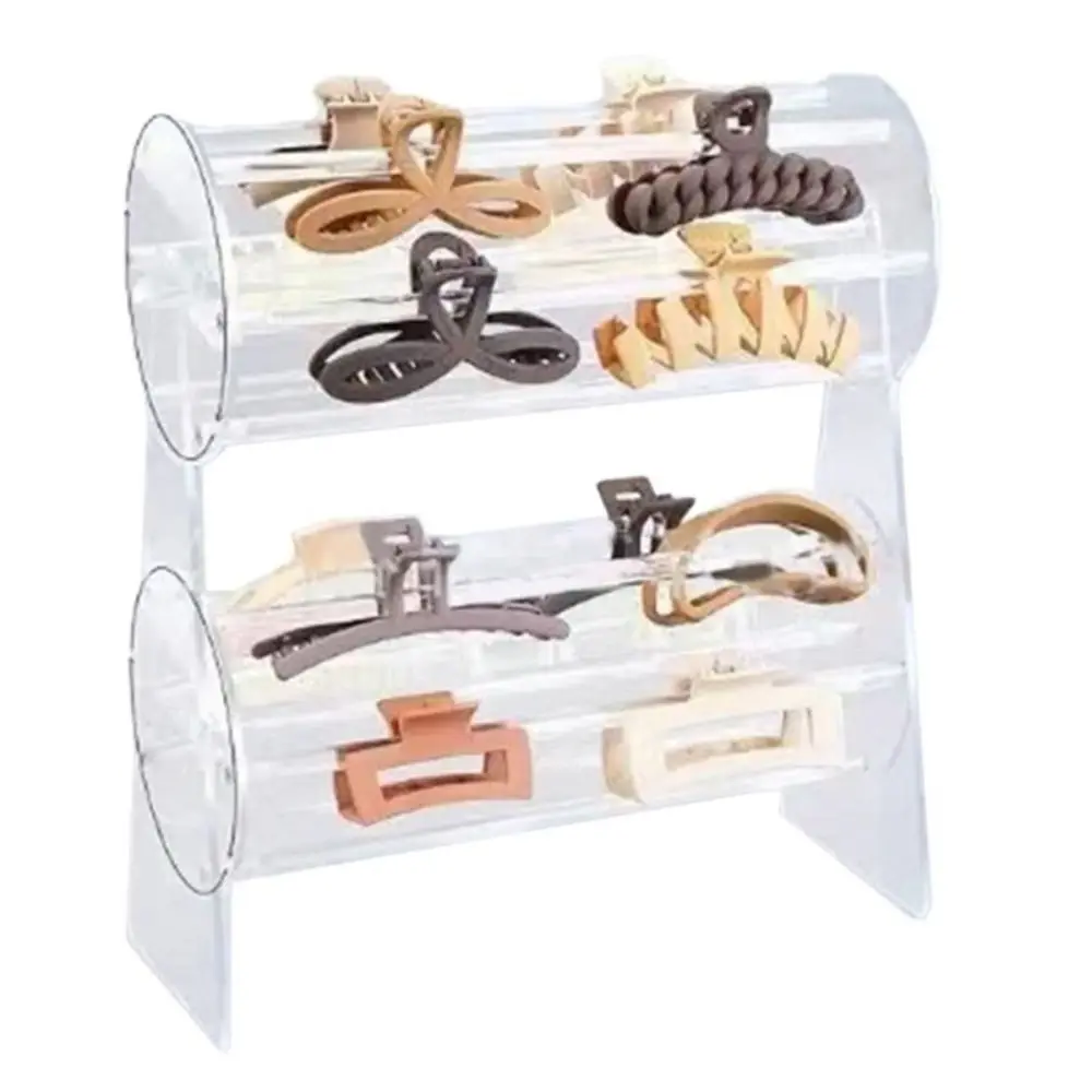 Clear Acrylic Headband Holder 1/2 Layers Multi-functional Hair Hoop Holder Shelf Easy Installation 360 Rotation