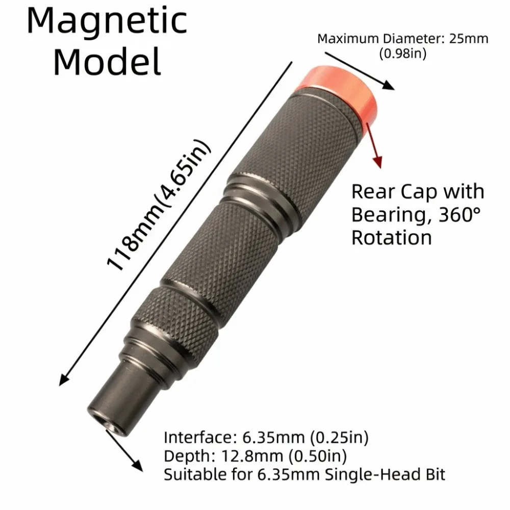 

Магнитный держатель для бит 6,35 мм, прочное оборудование, аксессуары для дрелей из алюминиевого сплава, портативная ручная шестигранная отвертка