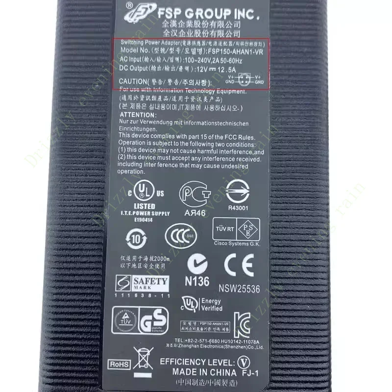 Genuine FSP 12V 12.5A Switching Power Supply AC Adapter FSP150-AHAN2 For LACIE 5BIG NAS PRO BIG5 V1Lacie P/N 714111 FSP150-AHAN1