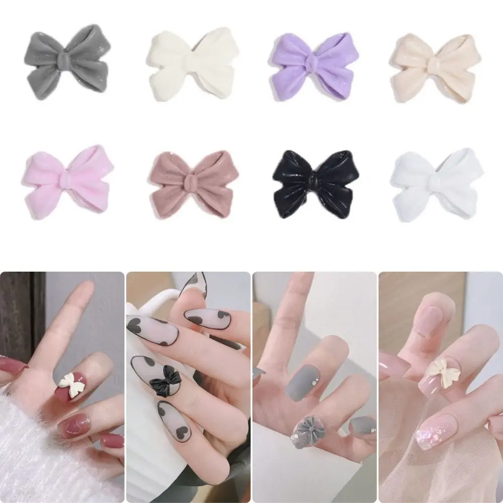 Fashion 10PCS Nail Charm Parts Supplies DIY Bow Accessories Resin 3D Rhinestone Hairclip