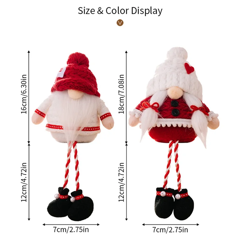A59E-Kerst Faceless Gnome Pluche Pop Santa Gnome Rudolph Pop Hanger Lange Benen Gnome Elf Pop Kerst Kerst Decor Gift