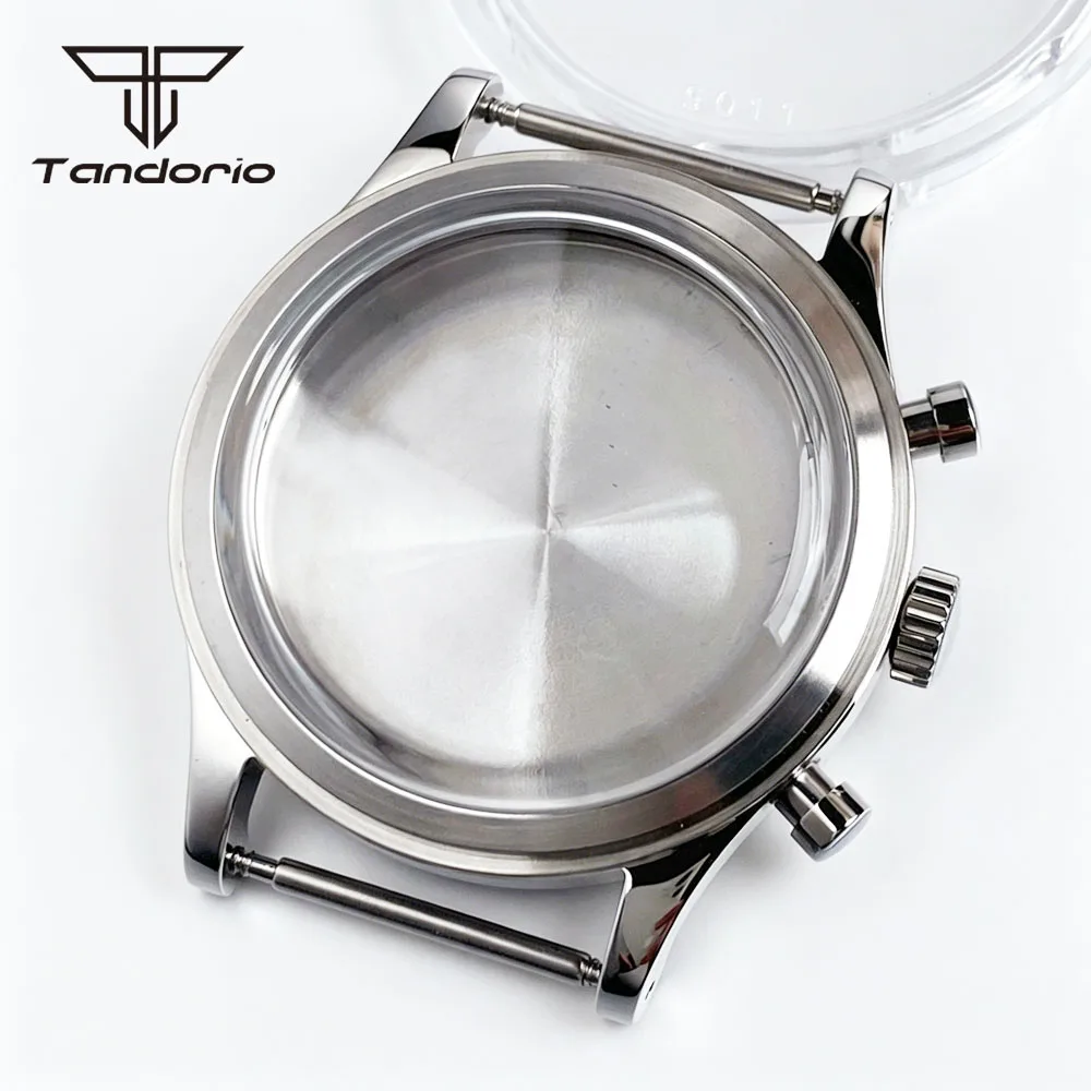 Fit Miyota OS20/OS21 VK63/VK64 Movt 3 Colors 38mm Quartz Watch Case Domed Mineral Glass Multifunctional Wristwatch Mod Parts