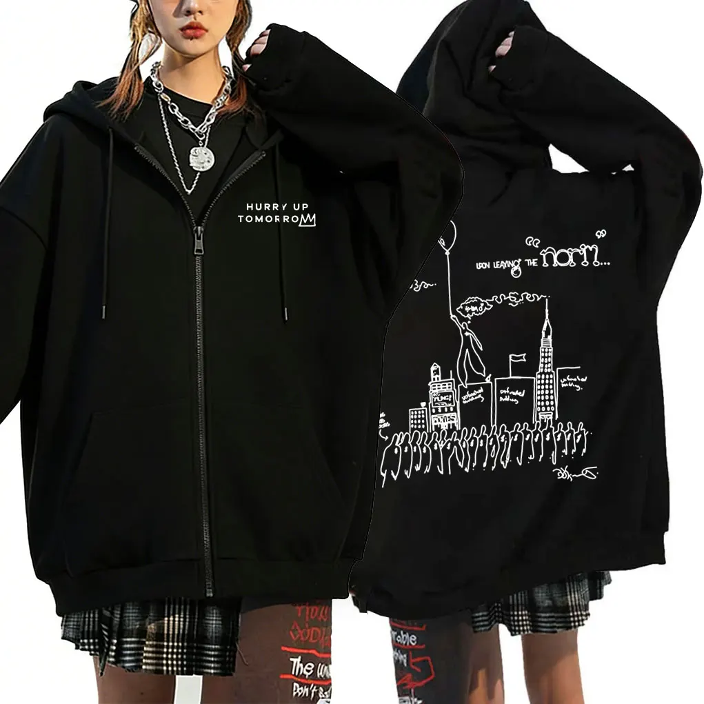

Rapper The Weeknd Zipper Hoodie Hurry Up Tomorrow 2026 Zip Up Jacket Coat Men Women Hip Hop Fashion Pop Music Zipper Sweatshirt