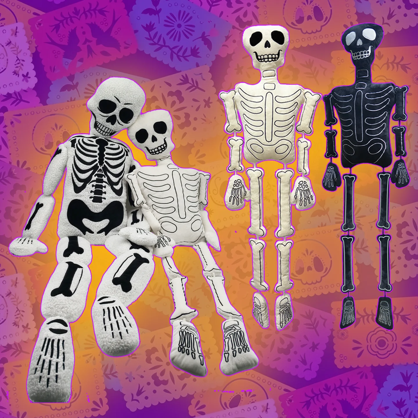 

New Skeleton Monster Plush Toys Cute Cartoon Horror Skull Dolls Ghost Skull Stuffed Toy Room Decoration Birthday Gifts