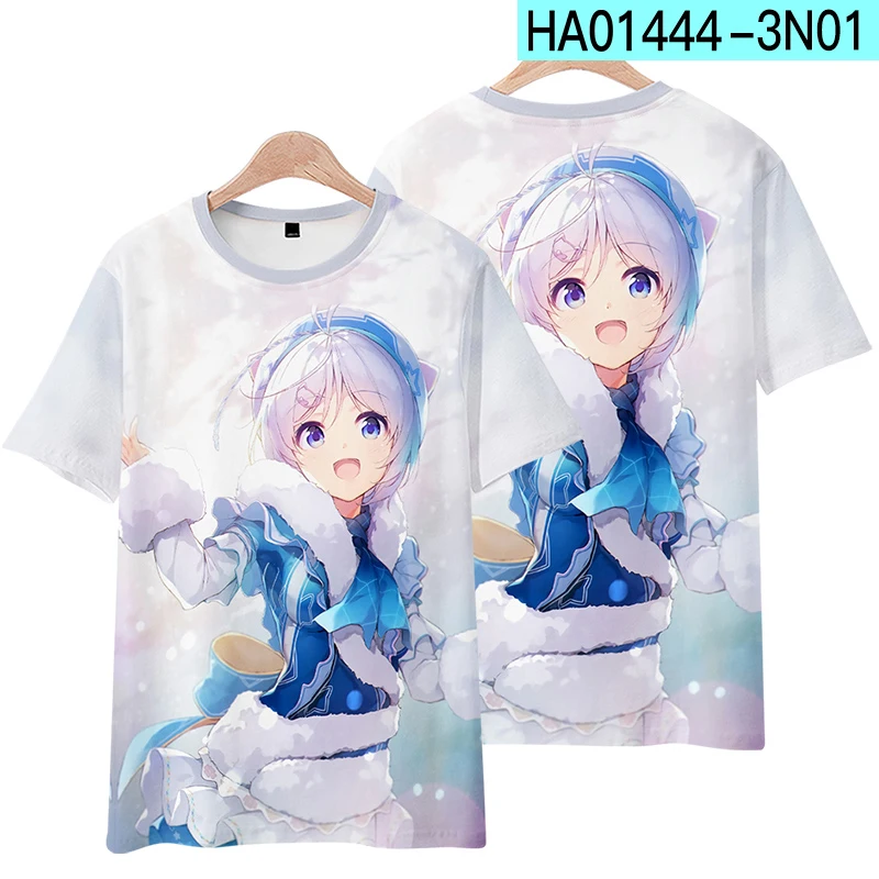 Hololive VTuber Nakiri Ayame Shirakami Fubuki T-shirts 3D Print Men Women Short sleeve Anime Tee Top Harajuku Kid O-Neck T shirt