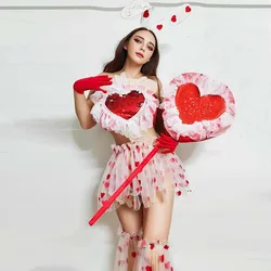 Valentine's Day Gogo Dancer Costume Adult Clubwear Nightclub Dj Performance Outfit Carnival Festival Party Rave Clothing VDL1167