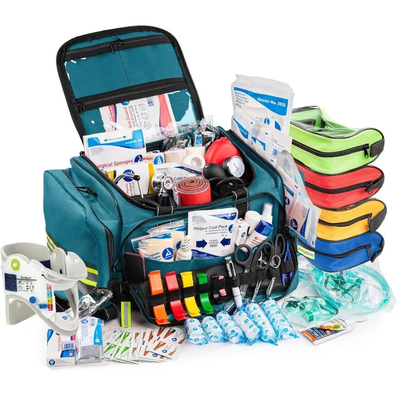 

Scherber Fully-Stocked First Responder Professional Advanced EMT，EMS Trauma Kit ，HSA，FSA Approved ，Reflective Bag