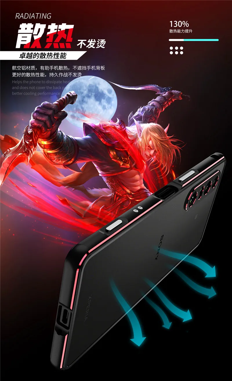 For Sony Xperia 1 IV 1IV XQCT62 XQCT54 Bumper Ultra Thin Aluminum Metal Frame Case Cover for Sony Xperia 1 IV Shockproof Bumper