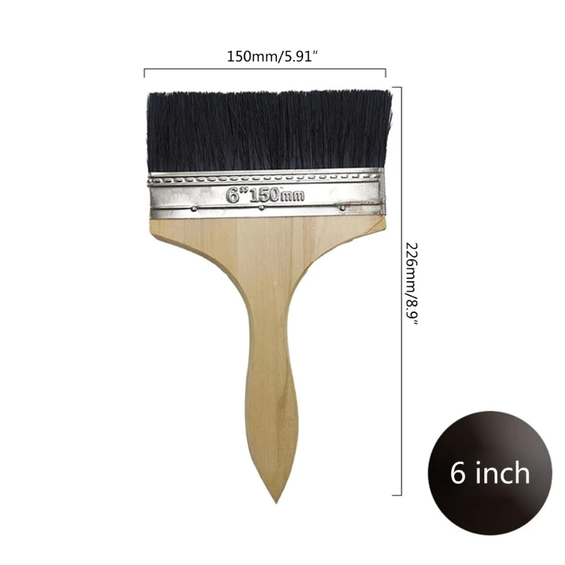 2Pcs Paint Brushes 4/6 Inch Wide Deck Stain Brush Large Masonry Paintbrush No Loss Soft Nylon Bristle Paintbrushes