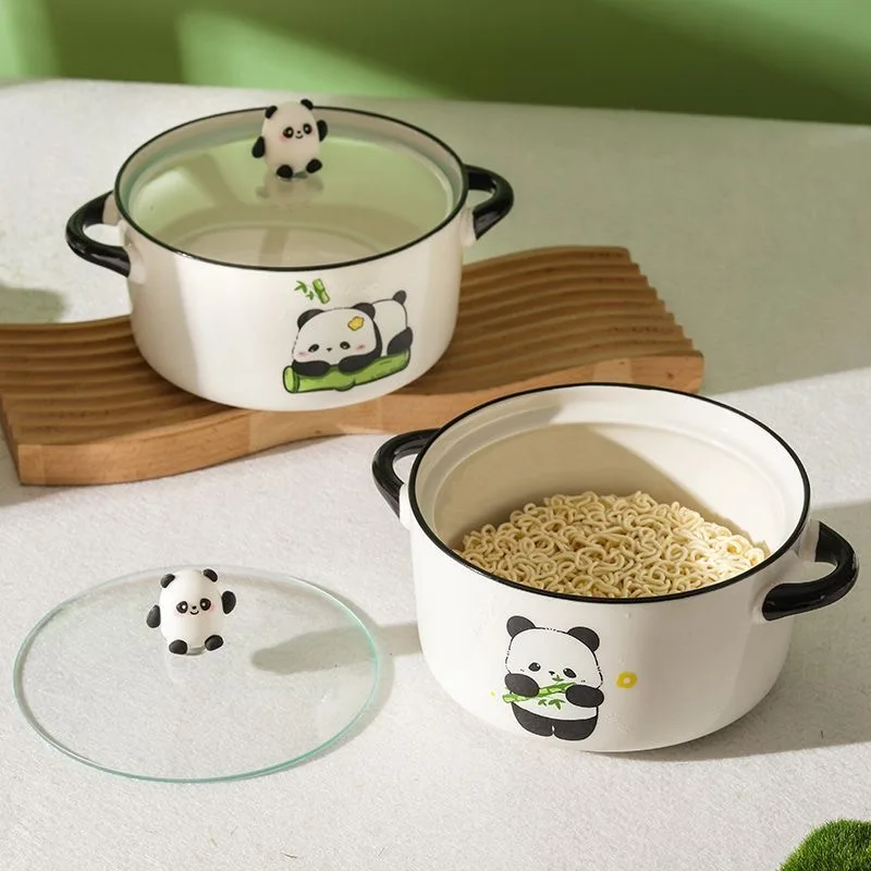 Household Japanese-style Cartoon Panda Instant Noodle Bowl Creative Cute Ramen Cups Student Dormitory Meal Noodle Bowl Tableware