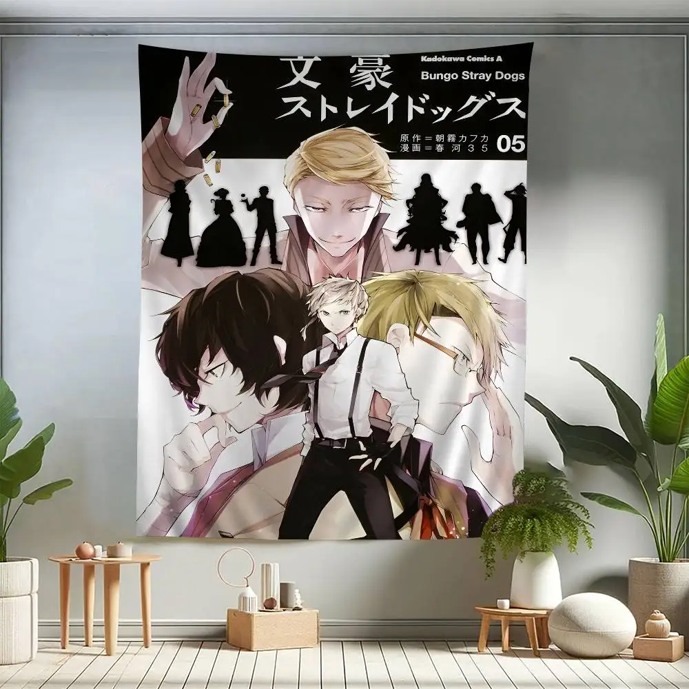 Bungo Stray Dogs DIY Anime Wandteppich – Hippie-Blumen-Wandteppiche für Wohnheim, Arbeitszimmer, Miethaus, Heim- und Wandkunstdekoration
