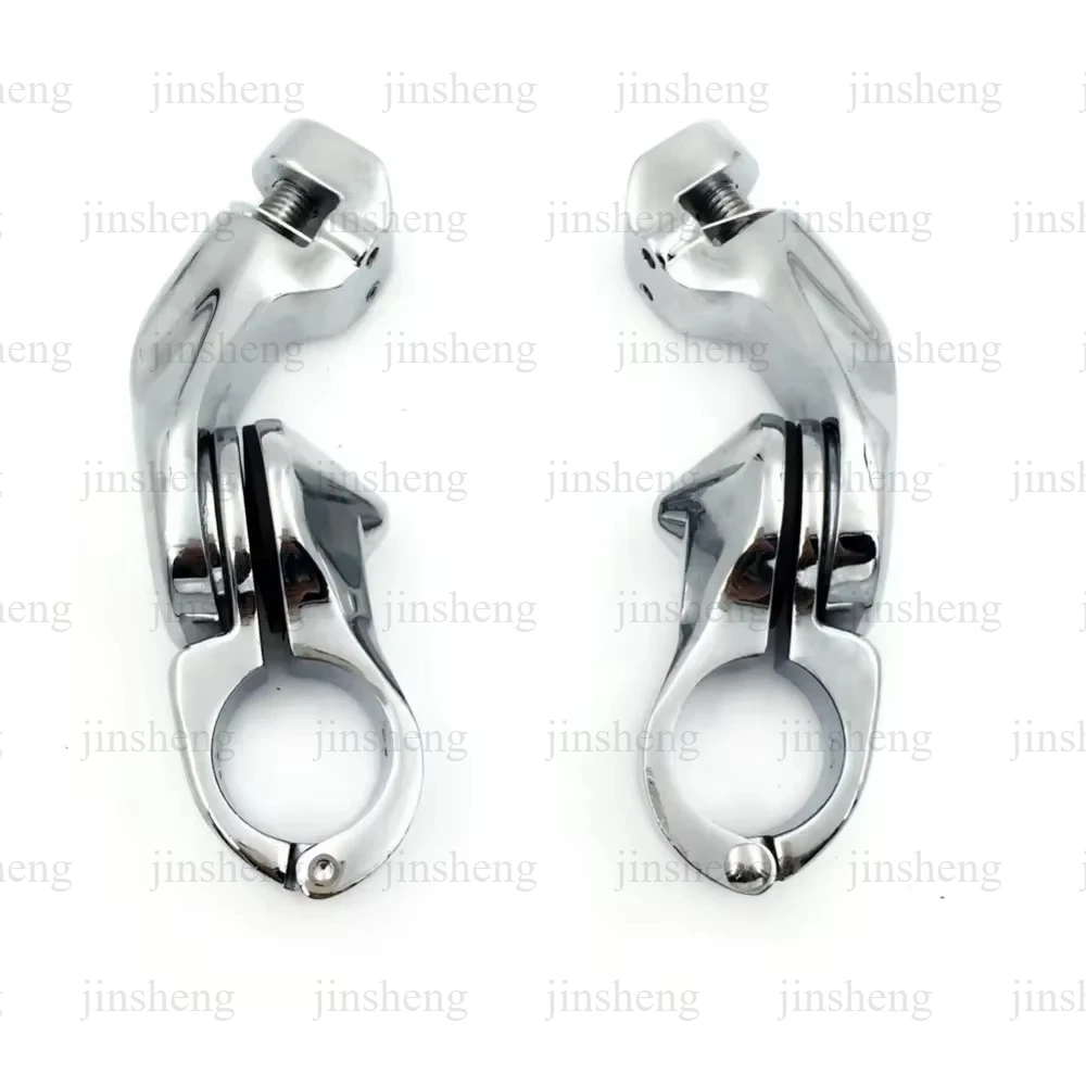 For Harley Road King Street Glide Fat Boy 2.5" Short Angled Adjustable Highway Foot Peg Mount Kit for 1.25" Engine Guard