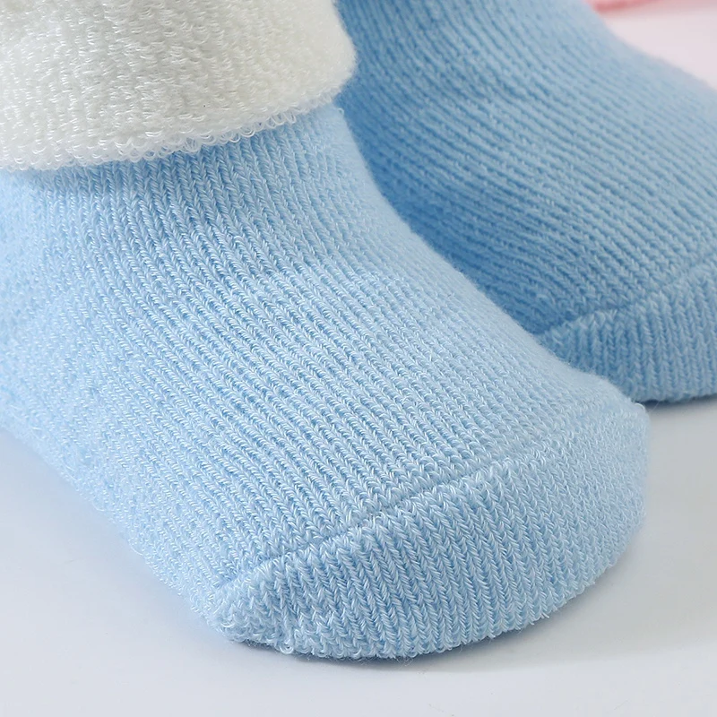 3 Pairs/Set Infant Baby Socks for Girl Boy Cute Contrast Color Cotton Breathable Accessories Unisex Newborn Warm Short Socks