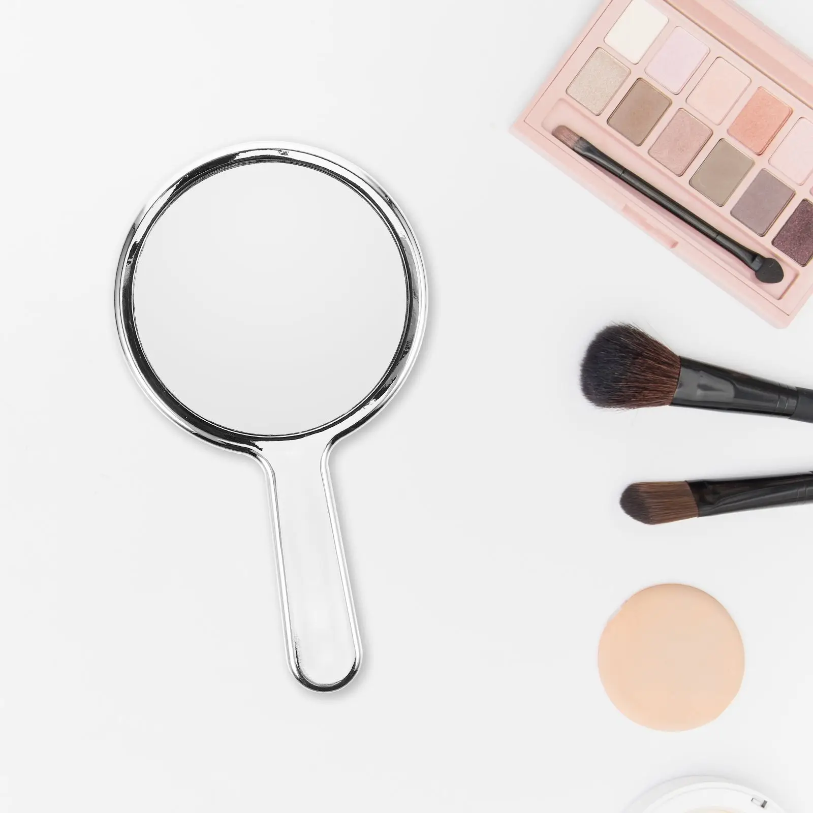 

Electroplating Makeup Mirror Girls Hand Held Personal Functional Small Portable Handheld Glass Make-up