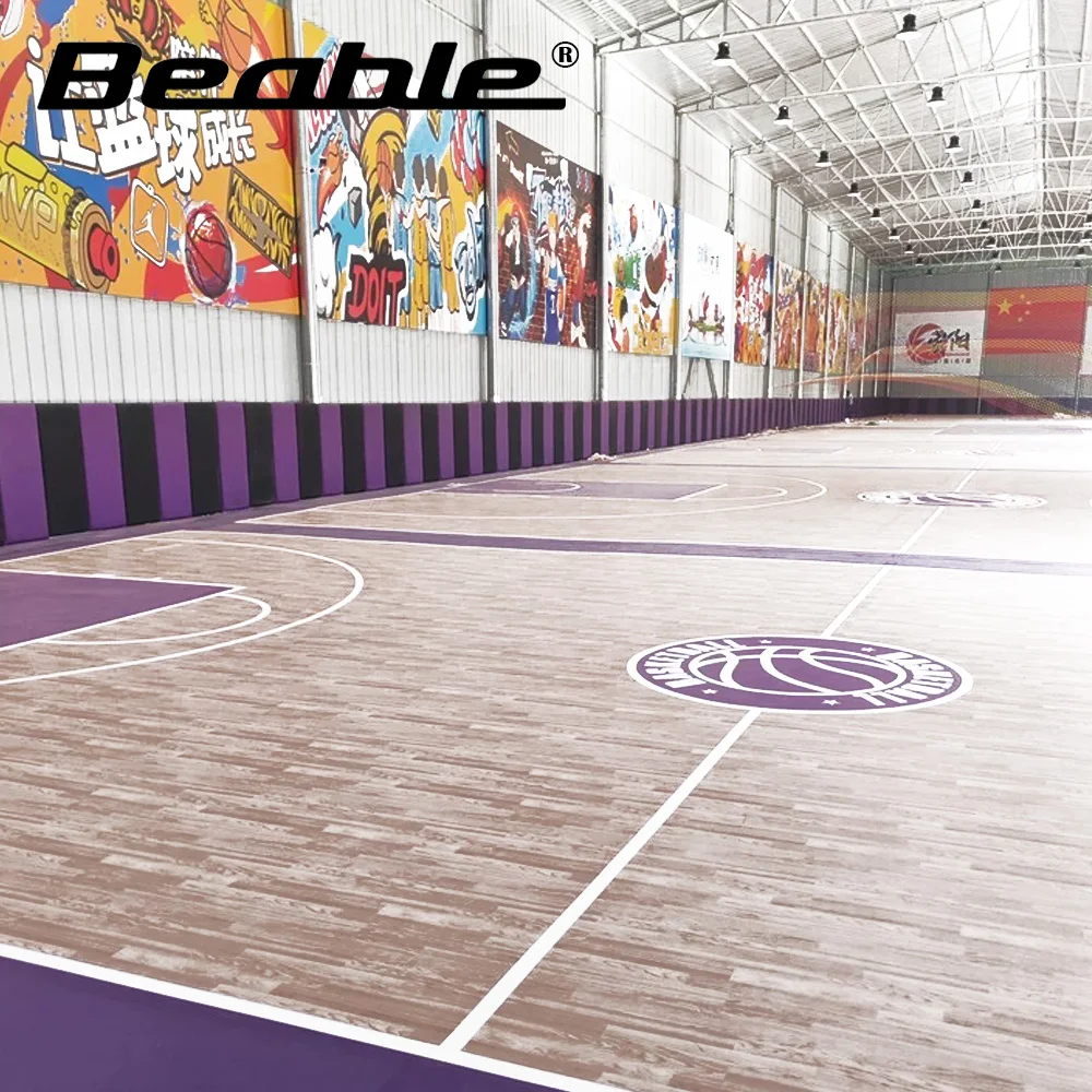 プロの滑り止め屋内フローリング、バスケットボールの標準PVCスポーツフローリング