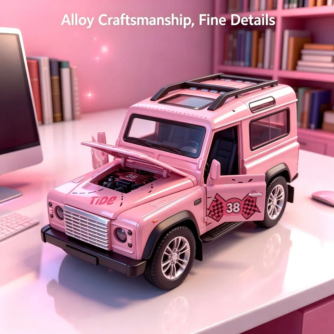 Alloy Off-road SUV Diecast Replica Pull-Back Function Open Doors Metal Collectible Vehicle Birthday Gifts Home Cabinet Ornament