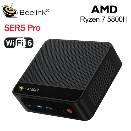Beelink AMD Ryzen7 5800H SER5 프로 미니 PC, DDR4 16GB RAM 500GB SSD SER5 Max 5800H WiFi6 4K HD 데스크탑 컴퓨터, C타입 SER5 5560U