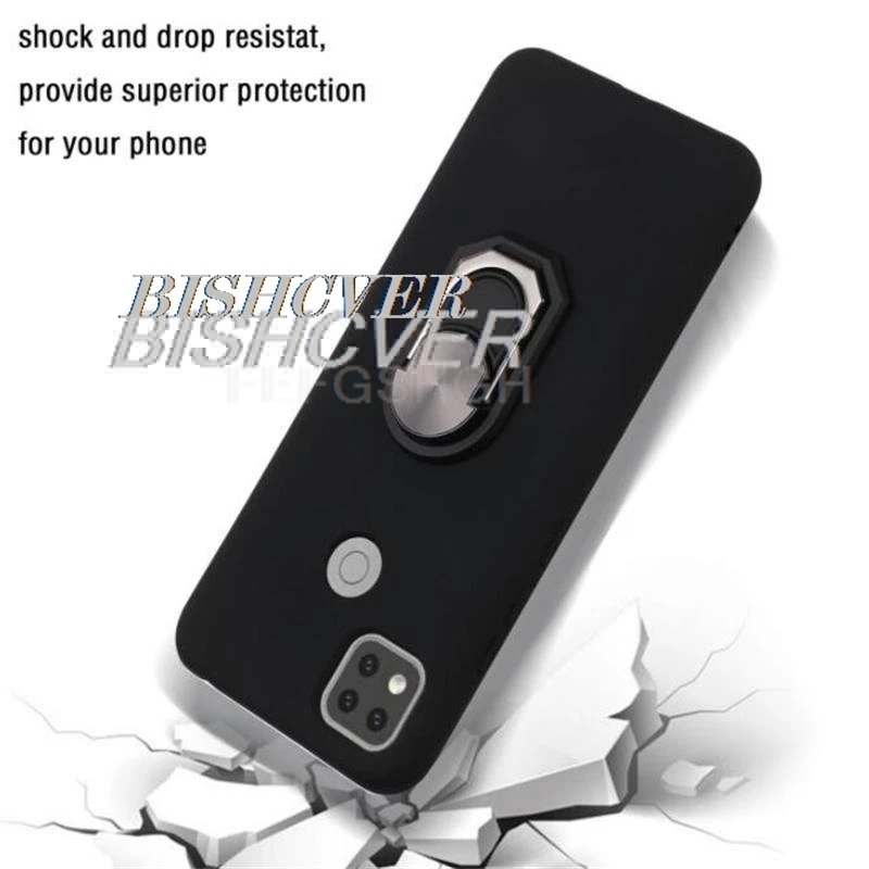 حافظة هاتف مغناطيسية لهاتف HOTWAV Hyper 7 Pro Hyper7Pro Hyper7Pro Cyber 15 6.6 "غطاء سيليكون ناعم مقاوم للصدمات مع حامل حلقي