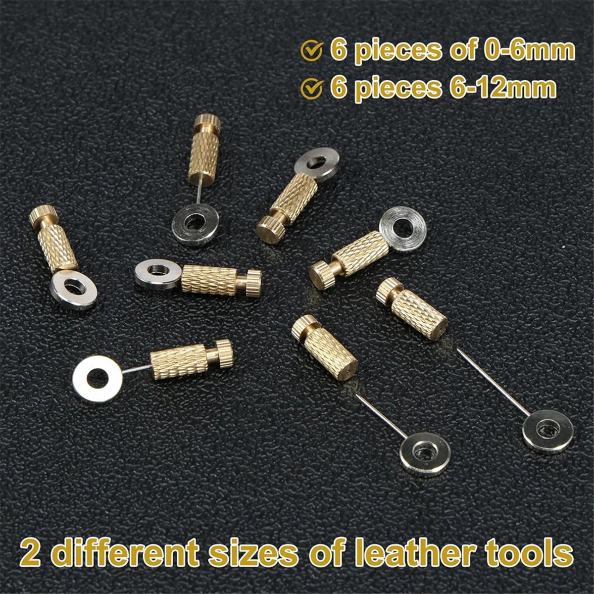 إبر جلدية للخياطة اليدوية 12 قطعة إبر تحديد موضع الخياطة الجلدية ، دبابيس تحديد المواقع الجلدية المصنوعة يدويًا ، 12 مم 18 مم