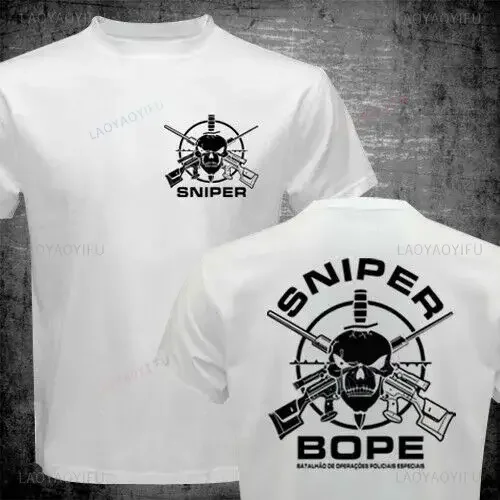 Brazil Military Unit BOPE Special Forces Sniper Men Tshirt Casual O-Neck Men Tee Shirt Cotton Streetwear Summer Man Short Sleeve