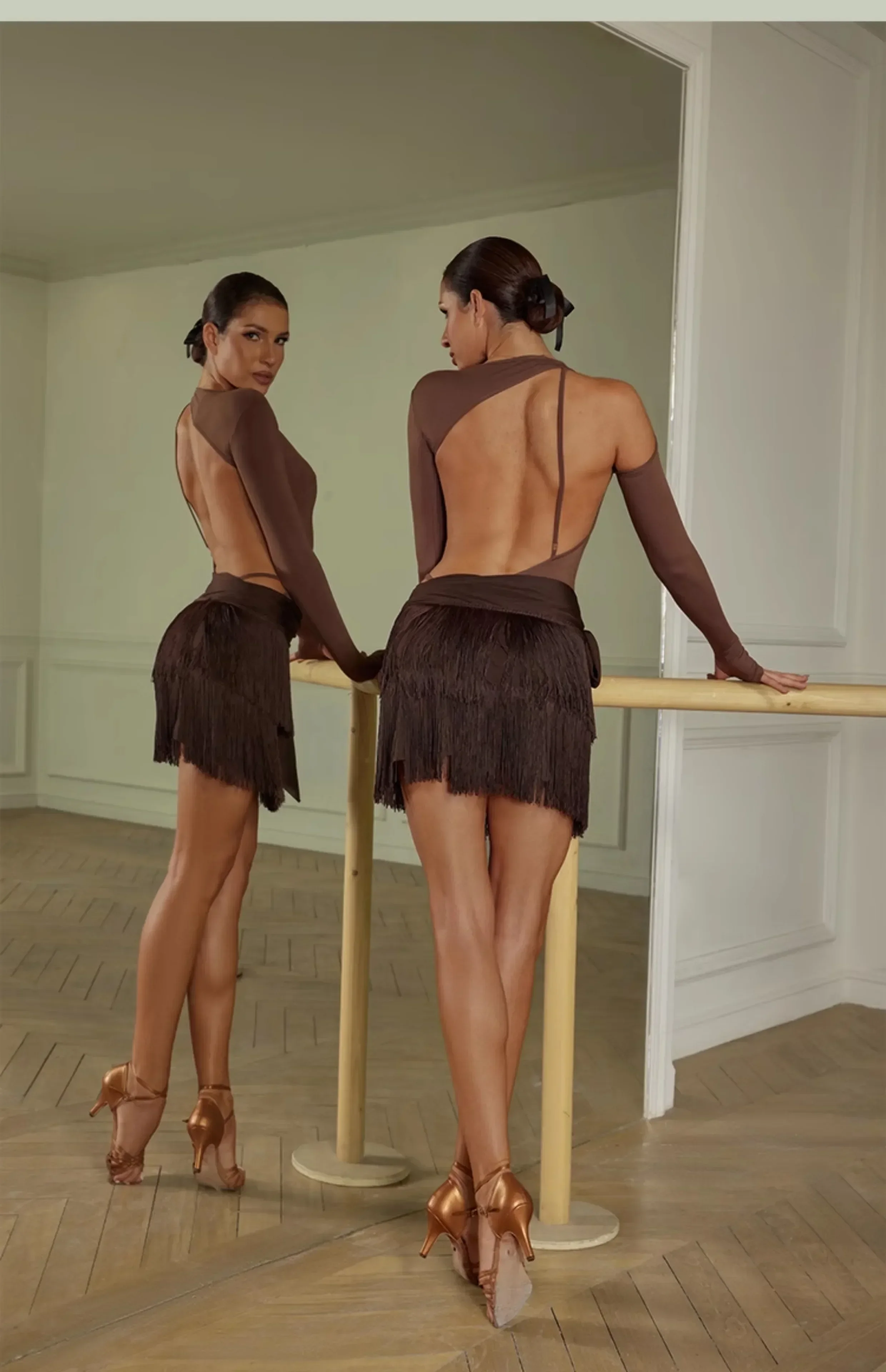 بدلة قفز سوداء بدون ظهر للرقص اللاتيني بدلة رقص يوتار ملابس تدريب لاتينية ملابس سامبا رومبا تشاتشا للسيدات