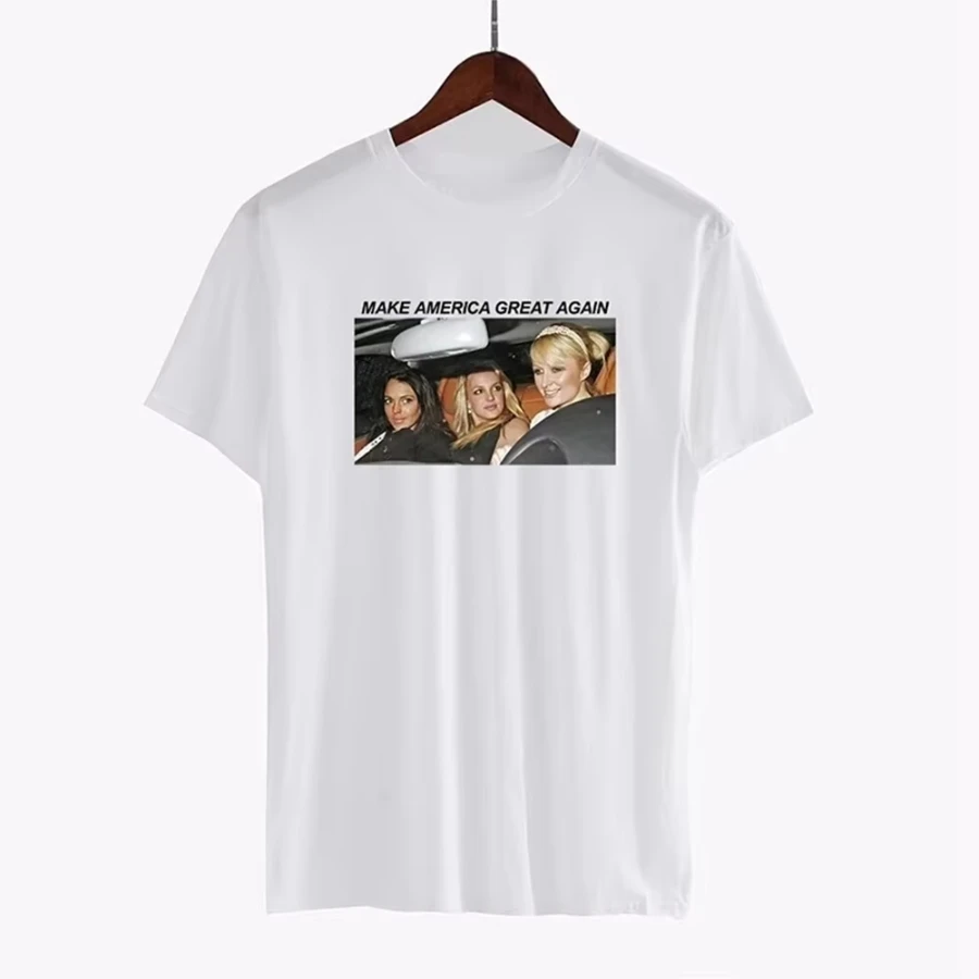 T-Shirt Britney Make America Great Again Tees Fashion Summer Casual Tops Women's Clothing Funny Trip T-shirts Streetwear