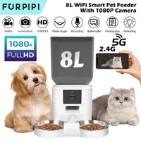 Furpipi 4L/8L Automatic Cat Feeder with Key Control Furpipi Manufacture User-Friendly Time Setting Feeder for Pets Dogs Cats