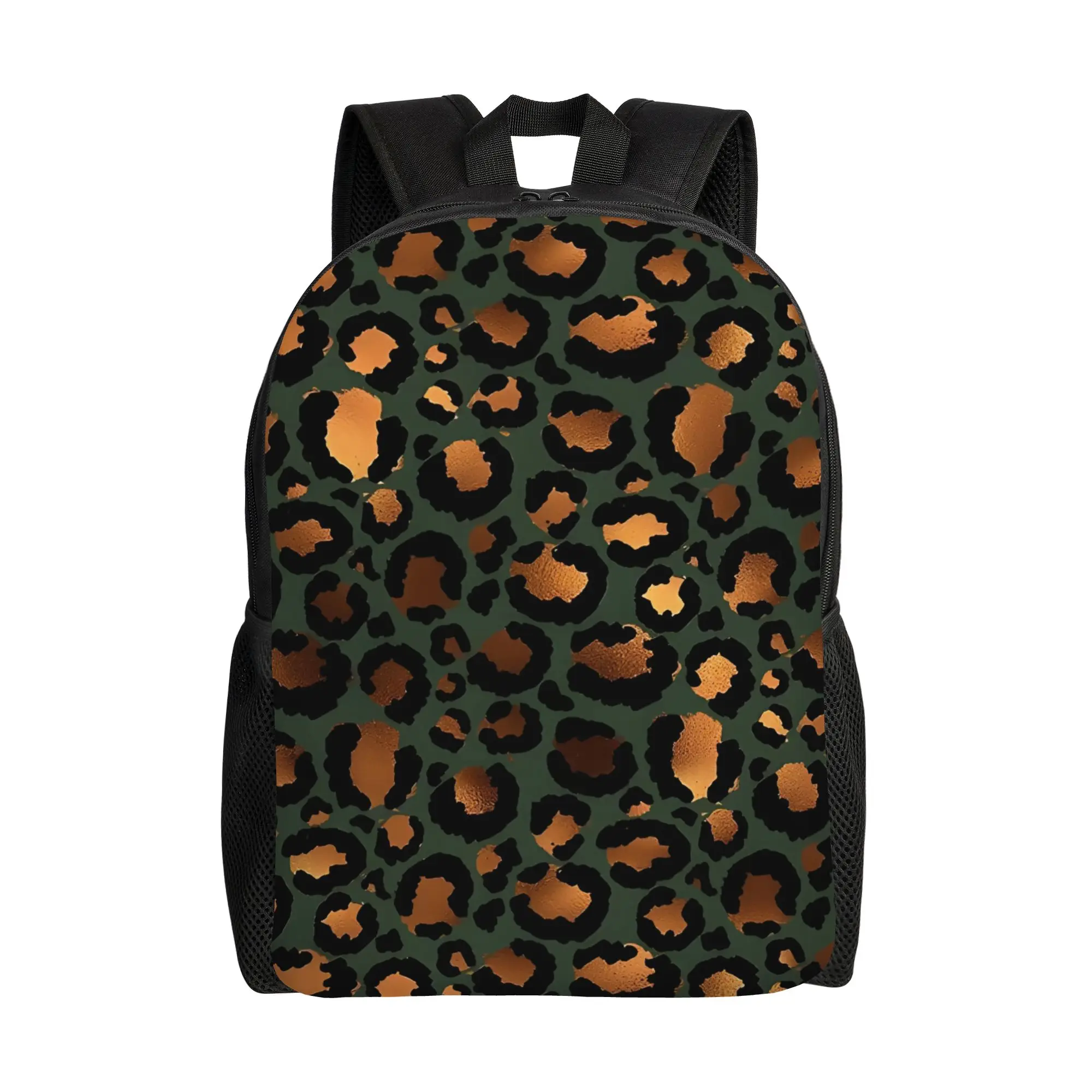 Leopard Print College Bag Back to school season GREEN CHEETAH PRINT  SAFARI  LEOPARD ZEBRA TIGER  Sturdy Shoulder Backpack