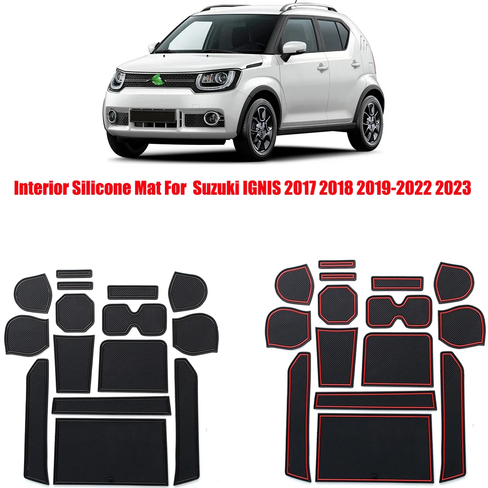 Car Interior Door Groove Mats For Suzuki IGNIS Gate Slot Pads Non-Slip Cup Holder Coasters  Auto Accessories Protection