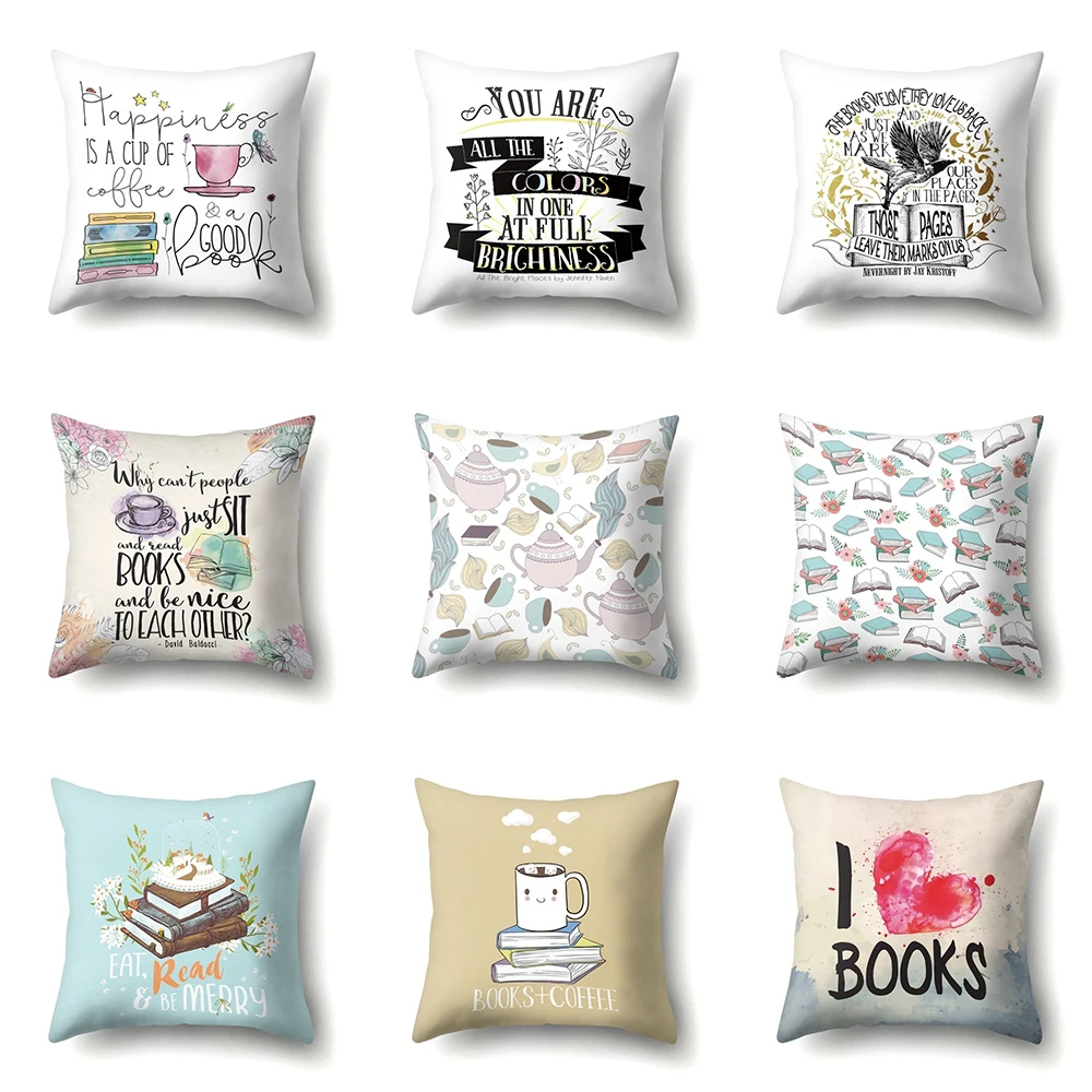 45x45cm cartoon art design printed pattern cushion cover for home living room sofa chair decoration square pillowcase