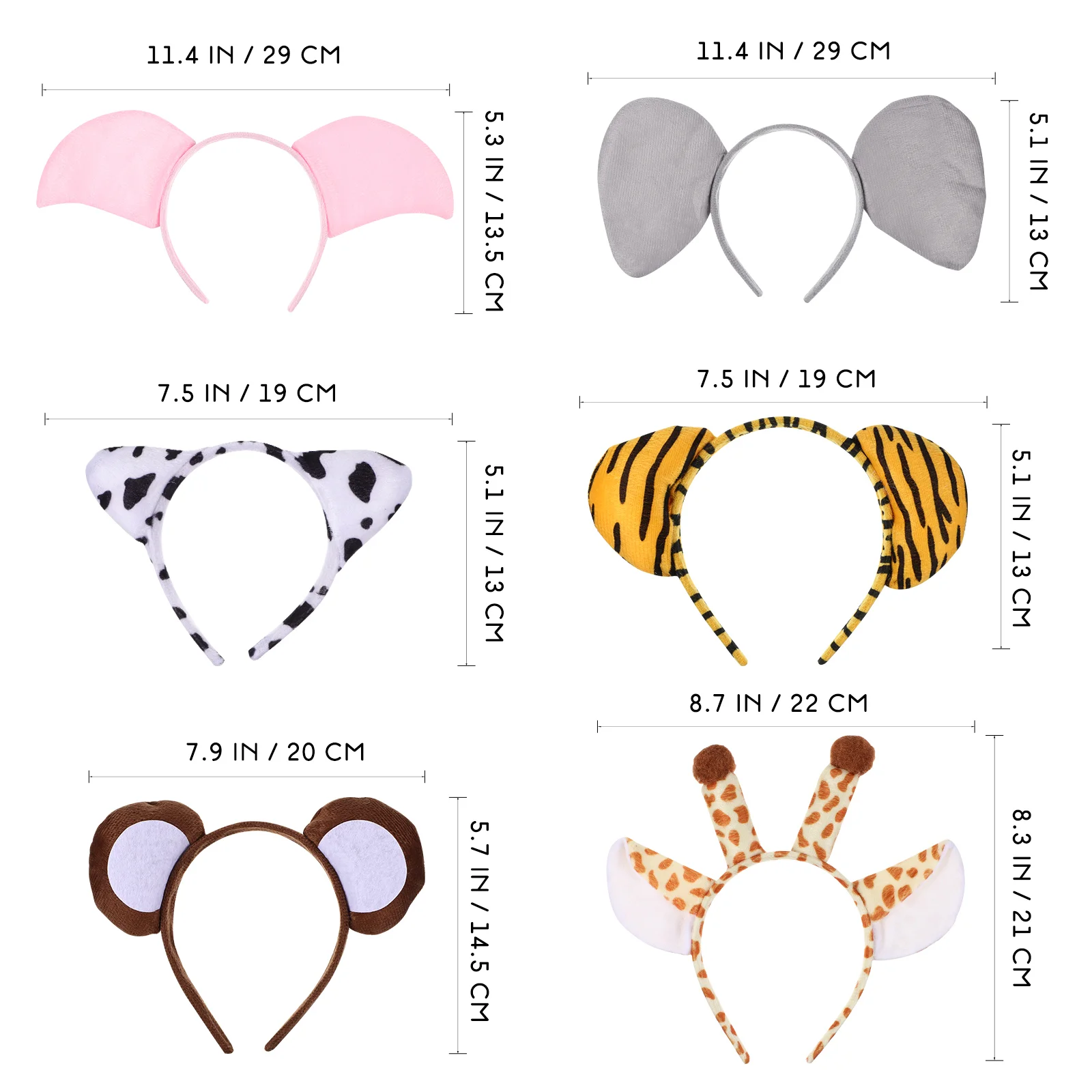 6 stks Dierenhoofddeksels Set Charmante Stof Hoofdbanden voor Vrouwen Meisjes Festival Party Kostuum Rekwisieten Haaraccessoires Volwassen Cartoon