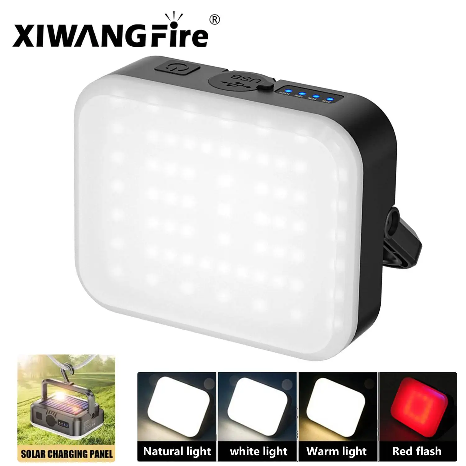 

XIWANGFIRE LED Outdoor Camping Light, Multiple Lighting Modes, USB Charged Pendant Lamp Portable Fill Light Multifunctional Work