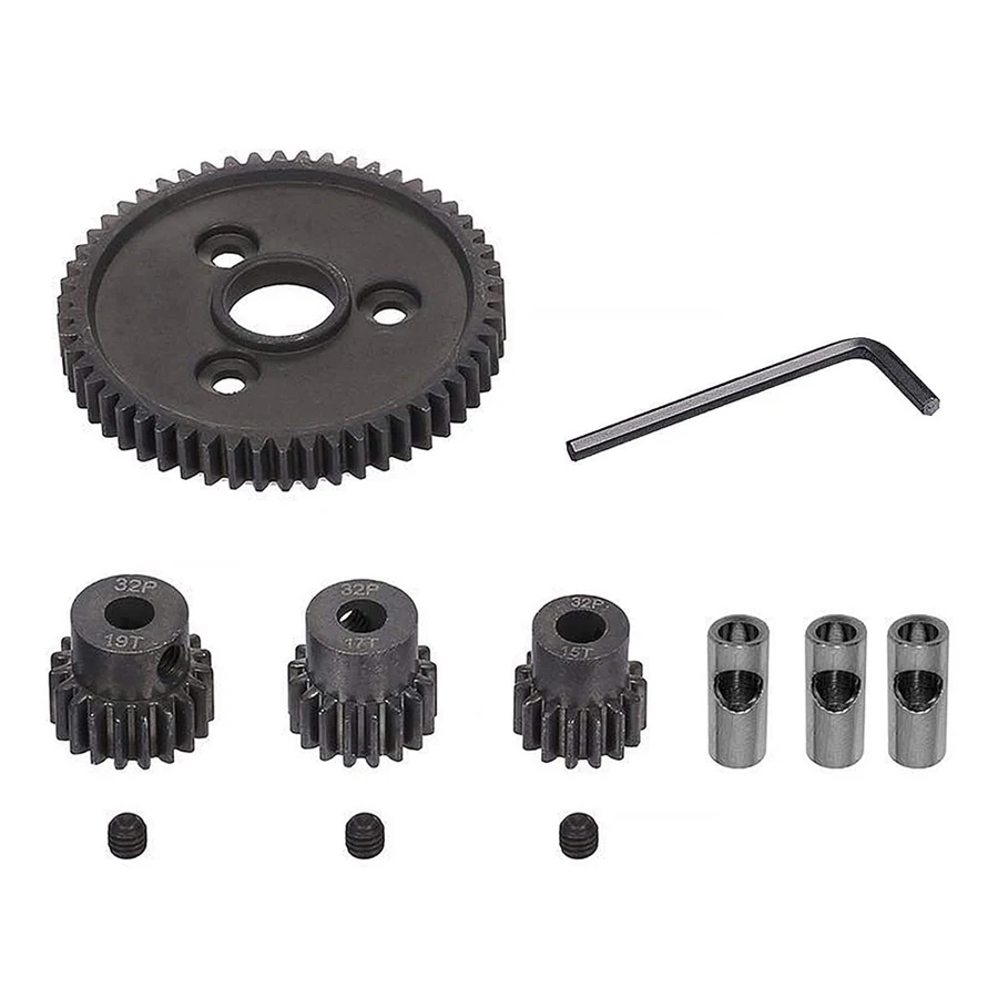 RC Metal Steel 54T 32P engranaje recto 15T/17T/19T juegos de engranajes de piñones para Traxxas Slash 4x4 4WD/2WD/VXL Rally/Stampede/Summit/E-REVO