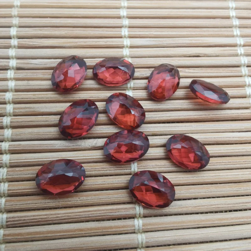 100% Real Natural Red Garnet Oval Cut Egg Shape Gemstone Loose Inlay Gems Diy Material for Jewelry Luxury Stones