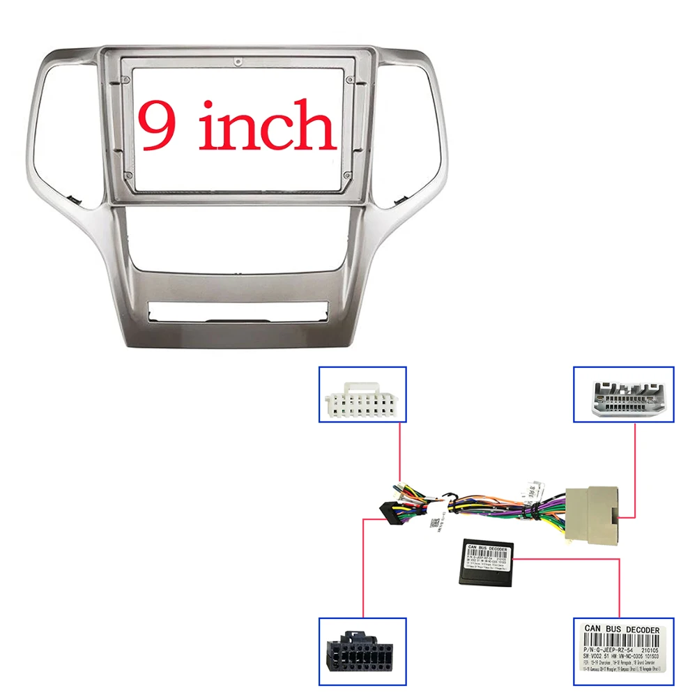 Car Radio Facial Frame For Jeep Grand Cherokee 2008 2009 2010 2011 2012 2013 Panel Cd Dvd Player Audio Frame Dashboard Mount Kit