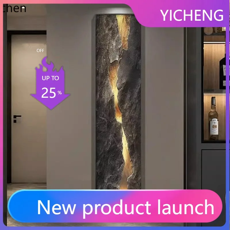 LYY  Vertical Long Strip Entrance Hallway Decorative Painting, Grand Staircase Hanging Art, Abstract Corridor End LED Atmosphere