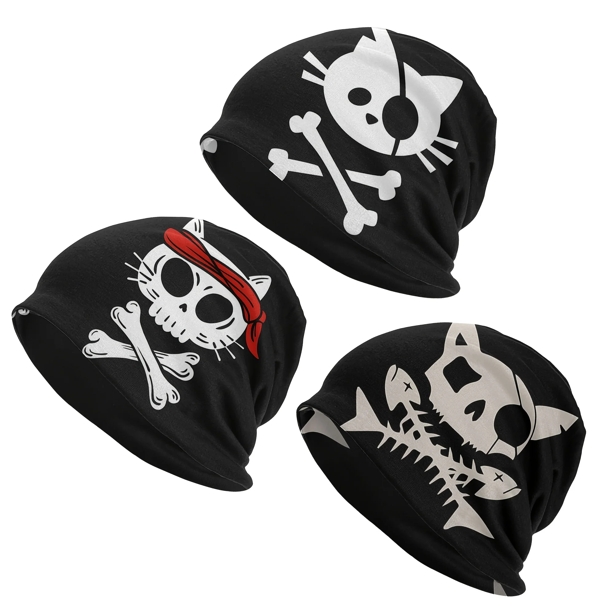 

1pc Pirate Cats and Pirates Outdoor Bonnet for Men Women Kids Beanies Cool Fashion Hat Four Seasons One Size Print Pattern