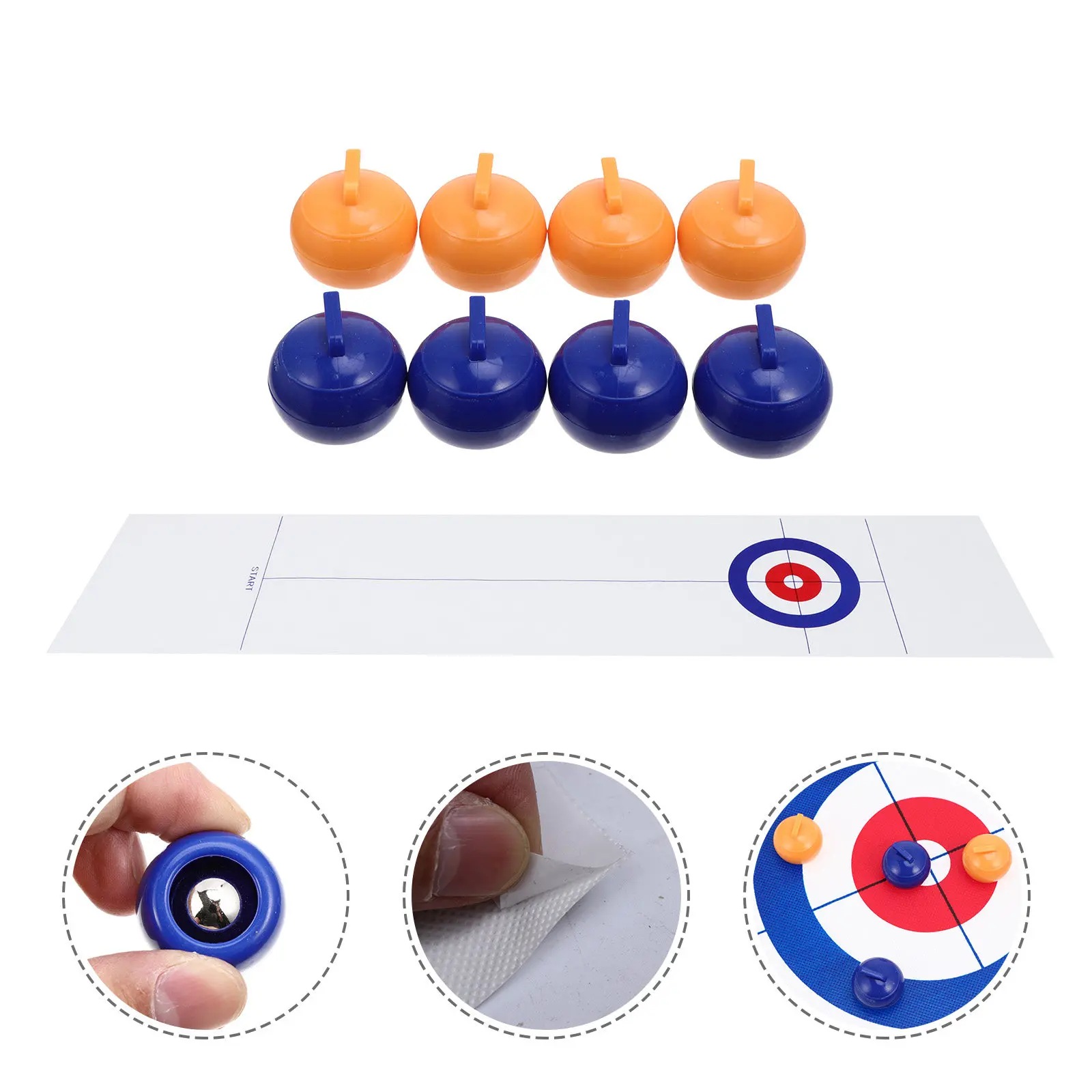 

Travel Sized Tabletop Curling Game Set for Family Fun Indoor Outdoor Leisure Activity Educational Board Game for Adults