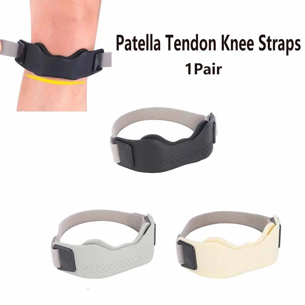 

1Pair Highly Elastic Patella Tendon Knee Straps Fixed Protection Flexible Knee Support Silicone Support Band Sports Support Band