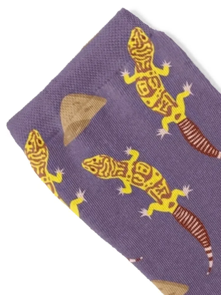 Leopard Gecko Pattern Socks Rugby cartoon Socks Men Women's