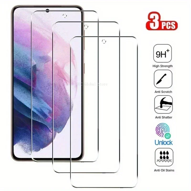 Proteggi schermo 3 pezzi per Samsung Galaxy S22 S21 + S23 vetro Ultra temperato per Samsung S20 S10E S8 S9 pellicola protettiva