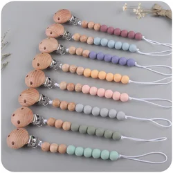 Baby Anti-Drop Ketting Fopspeen Clips Siliconen Kralen Zuigeling Tepel Sussen Fopspeen Chain Clips Dummy Houder Tepel Clip