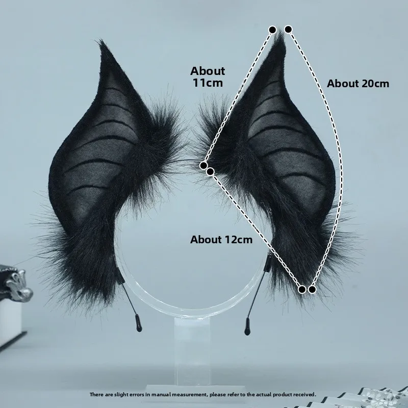 Bat Ear Headband Gothic Vampire Cosplay Hair Accessory with Horns for Halloween Party Costume Dress Up for Women Girls