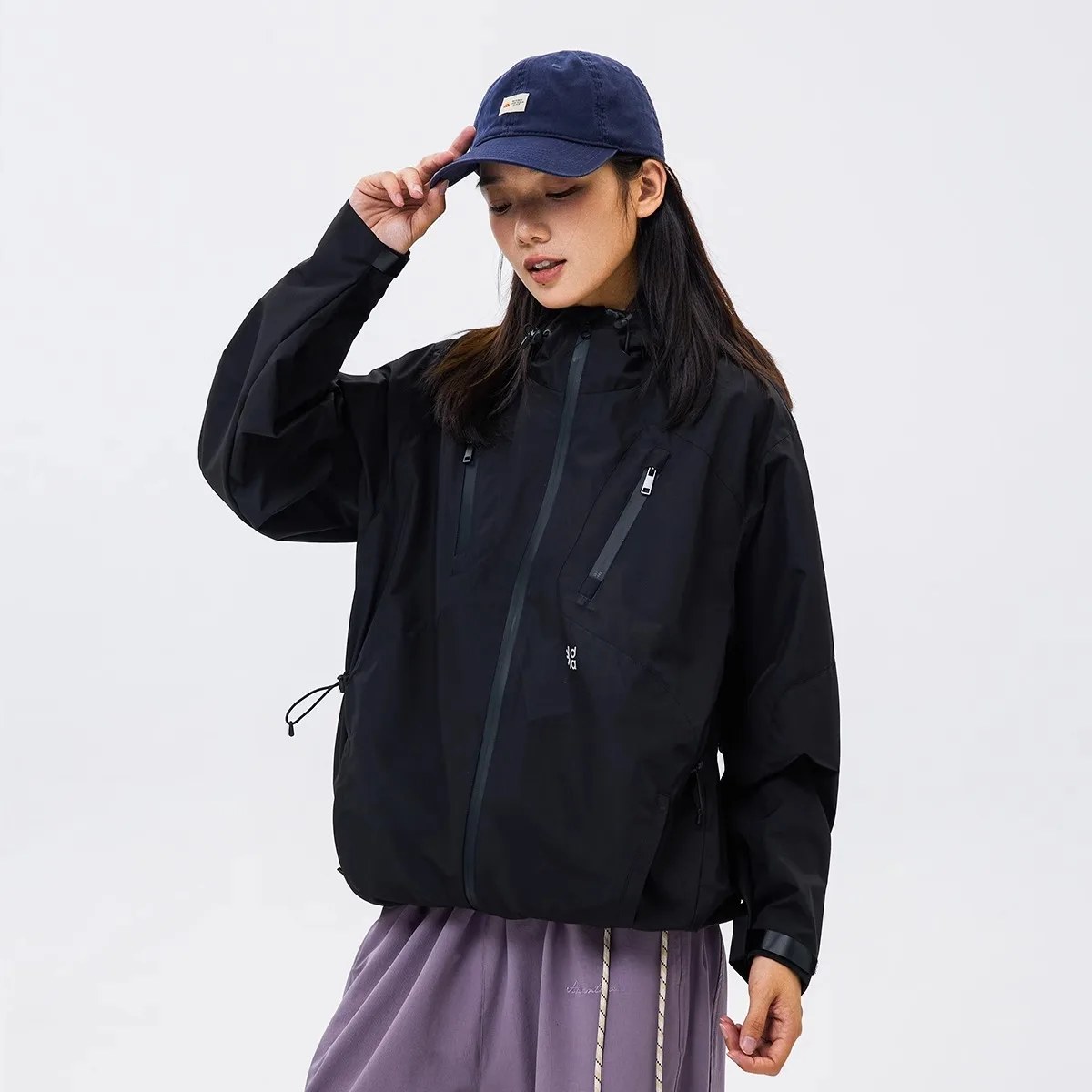 Windbreaker Windproof Waterproof Color Block Hooded Outdoor Jacket Sport Casual Hiking Coat High-Performance Lightweight Durable