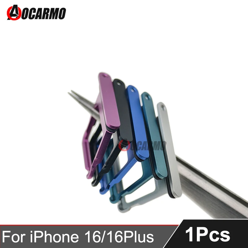 For Apple iPhone 16 / 16 Plus Dual And Single SIM Card Slot Tray Holder Black Pink Green White Green Replacement Parts