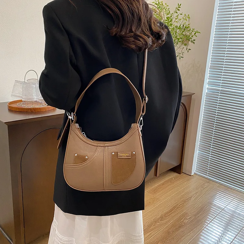 

Designer Underarm Hobo Bag Women's Small Leather Shoulder Purse, Chic Retro Dumpling Crossbody, Minimalist Luxury Accessory