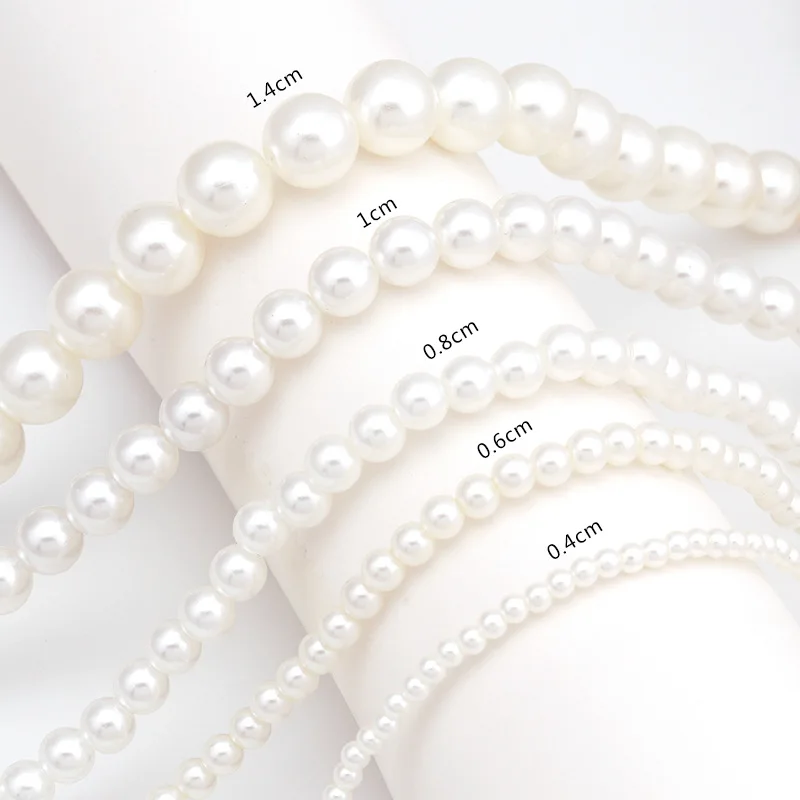 4/6/8/10mm Beads Trendy Imitation Pearls Necklace for Men Handmade Classic Pearls Necklace Choker for Men Women Jewelry Gift