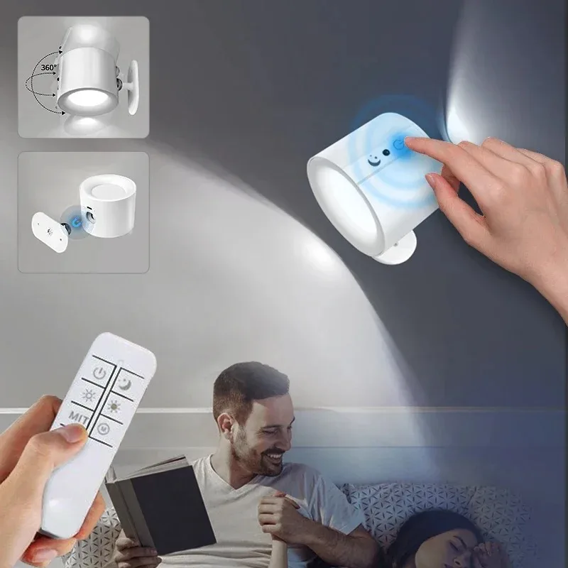 

RGB беспроводной магнитный светодиодный настенный светильник перезаряжаемый USB 3 фонари лестницы украшение дома прикроватная тумбочка комната портативный ночник
